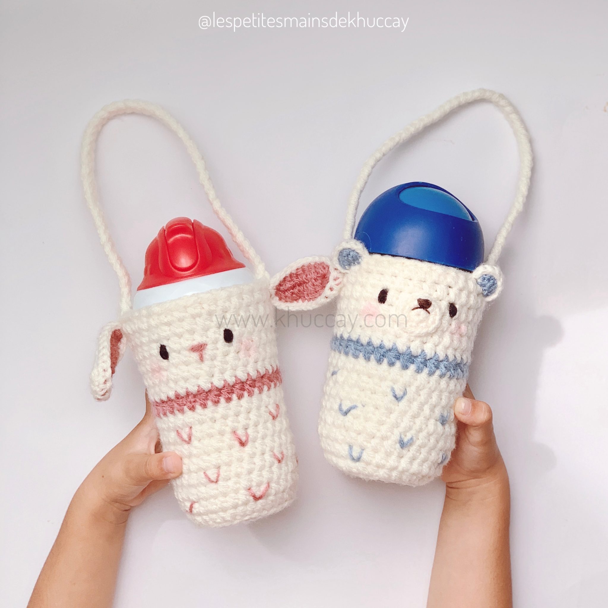 Lovely crochet water bottle holder - Khuc Cay