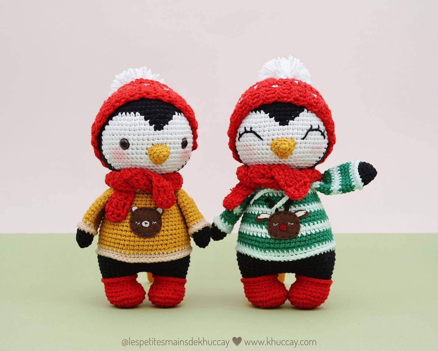 … and, other Christmas penguins are here 🐧  Pattern “Kuku penguin” is on my Etsy / Ravelry/ amigurumi shops and website www.khuccay.com 🎄