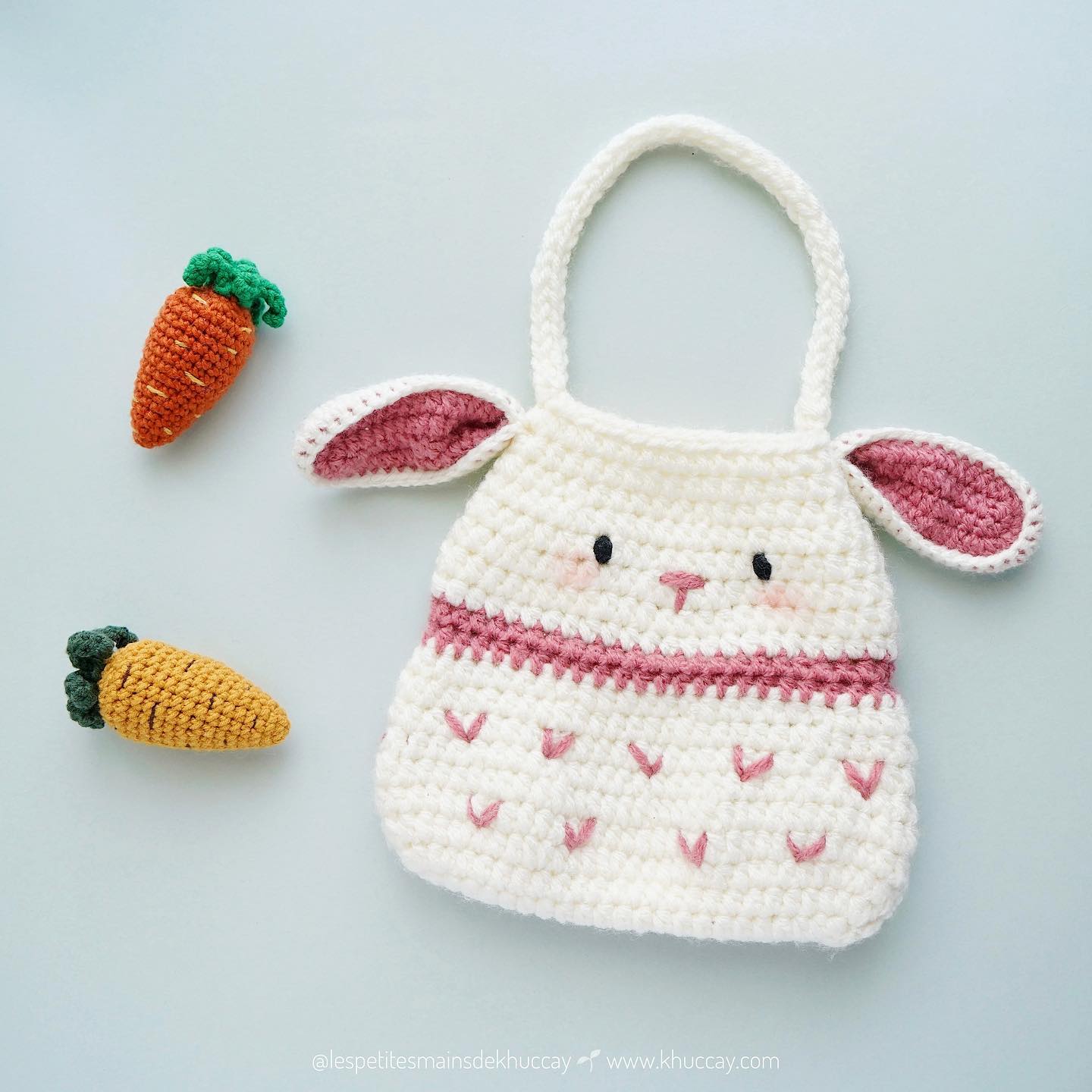 FREE Crochet Pattern - Little bunny bag🐰
Do not hesitate to check out my blog www.Khuccay.com for some free crochet patterns which are quick and easy to make, beginner-friendly! Promise I’ll be back soon with a new one ☺️ 
I also add the tutorial video of the crochet i-cord on my YouTube channel, this technique is quite popular for making straps of crochet bags. Let’s check it out 😘 (link in my bio)
Have a nice week my friends!