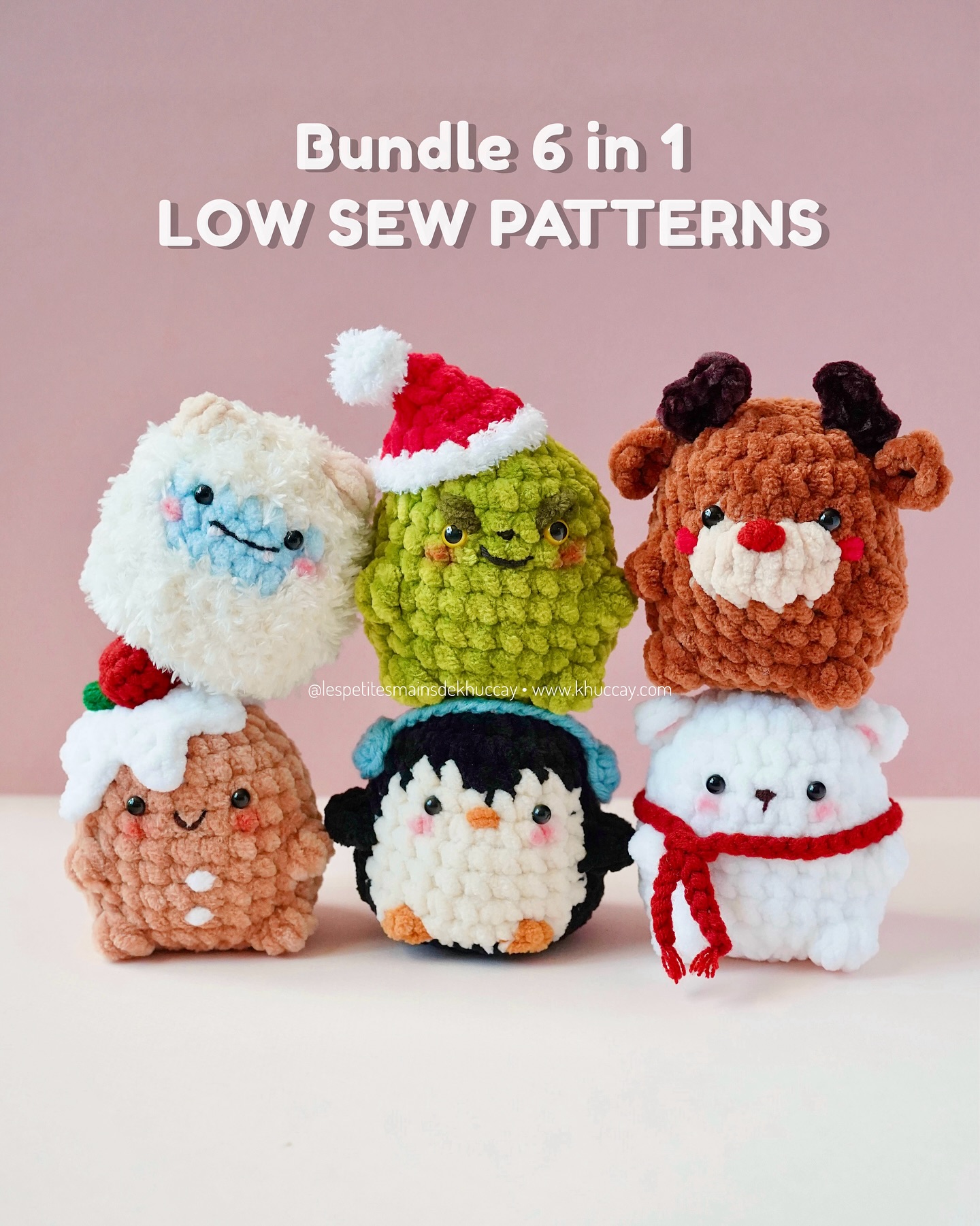 It’s timeeee! ✨
I had so much fun creating this Christmas bundle, and I hope you’ll enjoy it too.
The patterns are available in English and French (do not miss the 40% off sale in my shop 😘)