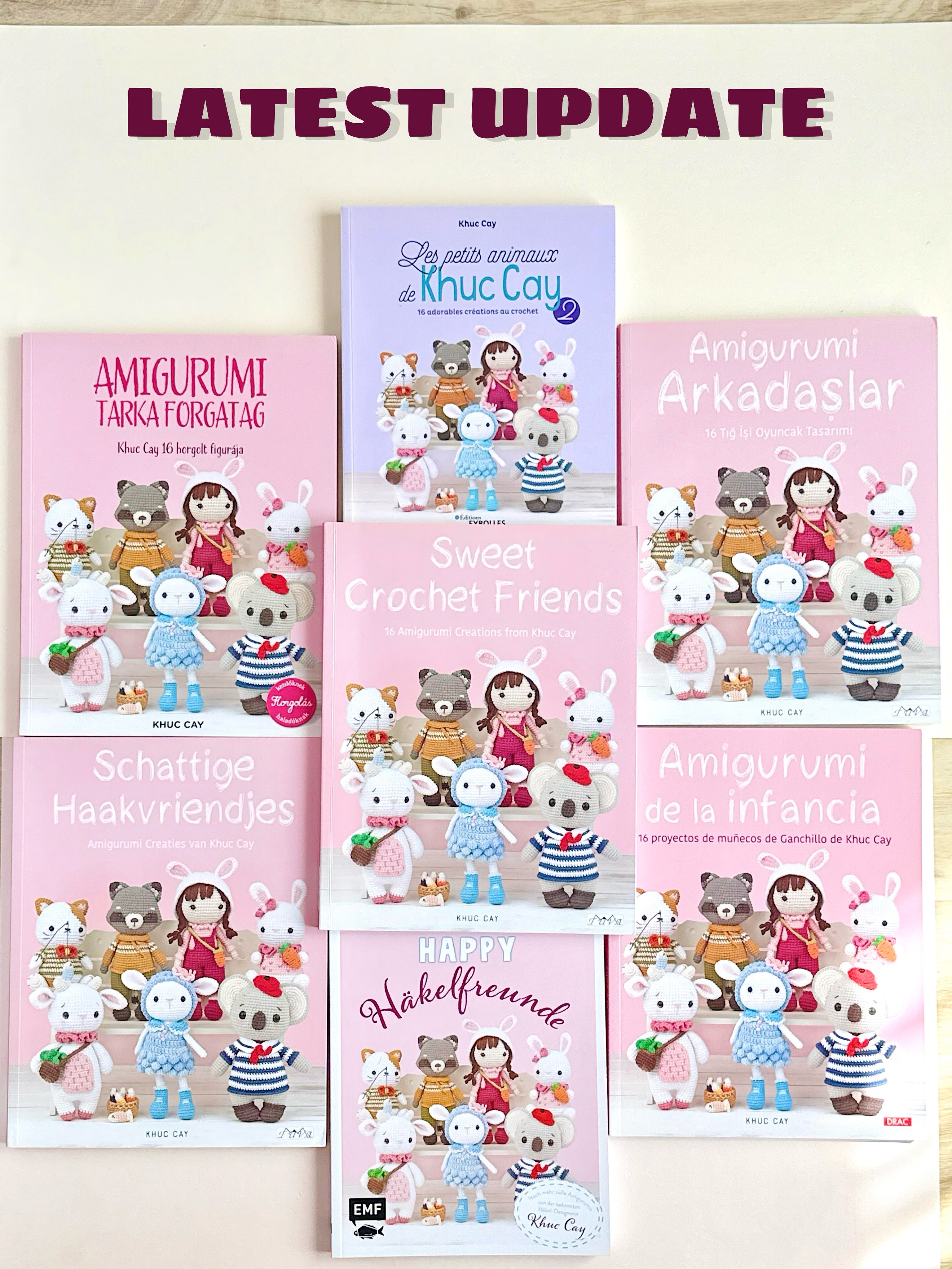 My dear friends,
It has been quite some time since my last update regarding my first book Sweet Crochet Friends and my contractual situation with the publisher TUVA. As I promised to keep you informed and to be transparent with you, I can finally share that this matter has now been resolved. I truly hope this will be my last update about it.

- TUVA and I have officially terminated our contractual relationship by mutual agreement. I have recovered all my rights to my books and designs, and I am free to use and develop them.

- The book Sweet Crochet Friends (in all its existing language editions: English, Turkish, French, German, Dutch, Spanish, Hungarian, Russian) will remain on sale only until 31 December 2027. 
After 31 December 2027, all editions and versions of the book, regardless of language or format, will be permanently withdrawn from all sales channels.

-
I’m very relieved to finally close this chapter and move forward with a clear heart and a free mind, put my energy into new ideas, new designs and new projects.
I am deeply grateful to my lawyer and his law firm for their professional work, patience, guidance and support throughout this process. Thanks to them, I was able to navigate these difficult months with much more peace of mind.
I would also like to sincerely thank the publishers, book distributors, designers and other professionals who were in contact with me, shared their experiences, offered advice, or simply showed kindness and openness. Your support meant more to me than you may know.
And of course, thank you to all of you - my followers and crochet friends - for every kind message, comment, like, and word of encouragement. Knowing that you were there made me feel stronger and reminded me that I was not alone on this journey.
Thank you for staying with me and I hope to see you very soon with new creations❤️

With a lot of love,
Khuc Cay
